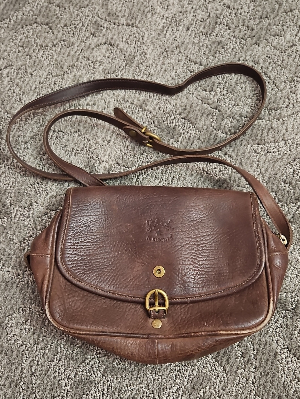 Vintage IL BISONTE Leather Crossbody Bag